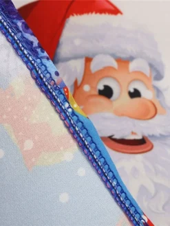 Women's Christmas Casual Dress Swing Dress Midi Dress Green Blue Sleeveless Santa Claus Print Winter Fall Spaghetti Strap Vacation Vintage 2022 S M L XL XXL / Slip Dress -Fashion Life Shop ujwdln1666597246040