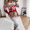 Women‘s Christmas Sweater Dress Jumper Dress Winter Dress Warm Plaid Snowflake Outdoor Christmas Daily Holiday V Neck Long Sleeve 2023 Regular Fit Wine Blue Green S M L XL XXL 3XL