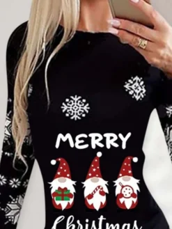 Women's Christmas Casual Dress Shift DressShort Mini Dress Red Black Long Sleeve ElkTree Snowflake Print Fall Winter Crew Neck Stylish Casual 2022 S M L XL 2XL 3XL -Fashion Life Shop vhftkc1662530269634