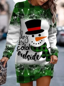 Women‘s Christmas Casual Dress Sweatshirt Dress Mini Dress Warm Fashion Outdoor Holiday Crew Neck Print Snowman Print Loose Fit Wine Red Purple S M L XL XXL 13 Women‘s Christmas Casual Dress Sweatshirt Dress Mini Dress Warm Fashion Outdoor Holiday Crew Neck Print Snowman Print Loose Fit Wine Red Purple S M L XL XXL -Fashion Life Shop vhvqqs1695096338384