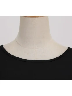 Women's Christmas Swing Dress Midi Dress Black Long Sleeve Santa Claus Print Winter Fall Autumn Crew Neck Modern 2022 S M L XL 2XL 3XL -Fashion Life Shop vqmhis1667980620482