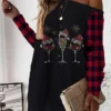 Women‘s Christmas Casual Dress Sweatshirt Dress Mini Dress Warm Fashion Outdoor Holiday Crew Neck Print Snowman Loose Fit Black Red Green S M L XL XXL