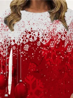 Women's Christmas Casual Dress T Shirt Dress Tee Dress Shift Dress Mini Dress Wine Long Sleeve Color Gradient Pocket Winter Fall Autumn Crew Neck Fashion Christmas Daily 2022 S M L XL XXL 3XL -Fashion Life Shop vtimov1667815966374