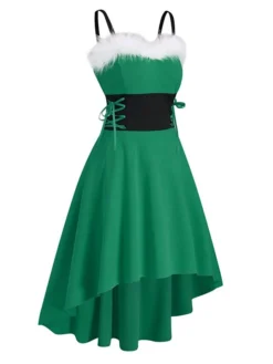 Women's Christmas Swing Dress Slip Dress Vintage Dress Midi Dress Green Black Wine Sleeveless Pure Color Backless Winter Fall Autumn Spaghetti Strap Fashion Daily Date 2022 S M L XL XXL 3XL 36 Women's Christmas Swing Dress Slip Dress Vintage Dress Midi Dress Green Black Wine Sleeveless Pure Color Backless Winter Fall Autumn Spaghetti Strap Fashion Daily Date 2022 S M L XL XXL 3XL -Fashion Life Shop vxzeea1667815073002