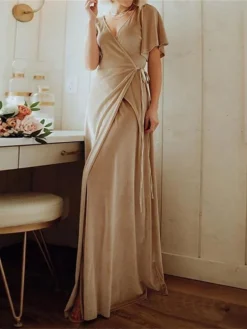 Women's Christmas Dress Casual Dress Velvet Dress Long Dress Maxi Dress Lace Up Split Outdoor Christmas Daily Fashion Elegant V Neck Short Sleeve 2023 Regular Fit Black Wine Gold Color S M L XL XXL 20 Women's Christmas Dress Casual Dress Velvet Dress Long Dress Maxi Dress Lace Up Split Outdoor Christmas Daily Fashion Elegant V Neck Short Sleeve 2023 Regular Fit Black Wine Gold Color S M L XL XXL -Fashion Life Shop wjsfbv1693897063445