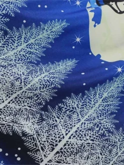 Women's Christmas Swing Dress Vintage DressKnee Length Dress Blue Royal Blue Light Blue Black Long Sleeve Santa Claus Elk Snowman Print Fall Winter Crew Neck Vacation Vintage 2022 S M L XL XXL 3XL -Fashion Life Shop wlodvh1665293394782