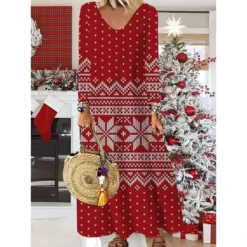 Women's Christmas Casual Dress Shift DressMaxi Long Dress Purple Wine Red Brown White Long Sleeve Plaid Santa Claus Elk Print Fall Winter V Neck Vacation Casual 2022 S M L XL XXL 3XL 4XL 5XL 6XL 29 Women's Christmas Casual Dress Shift DressMaxi Long Dress Purple Wine Red Brown White Long Sleeve Plaid Santa Claus Elk Print Fall Winter V Neck Vacation Casual 2022 S M L XL XXL 3XL 4XL 5XL 6XL -Fashion Life Shop wskjmg1668238354673