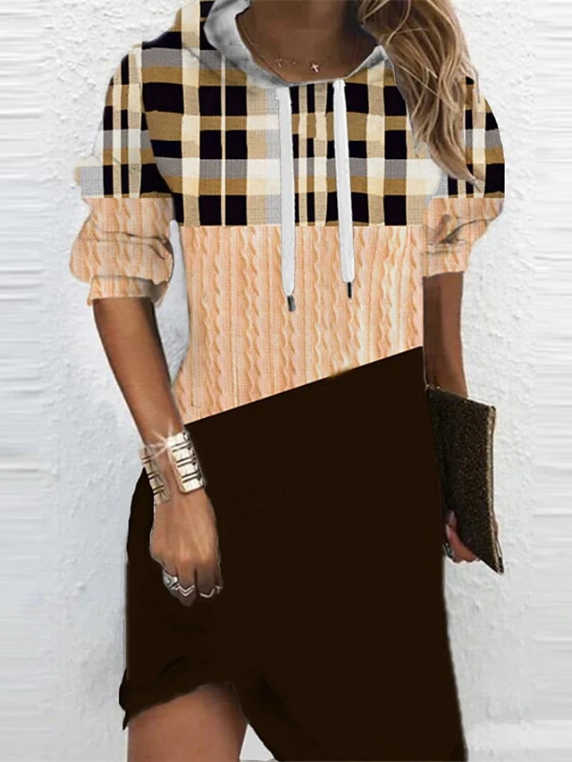 Women‘s Christmas Hoodie Dress Shift Dress Mini Dress Blue Pink Fuchsia Long Sleeve Plaid Print Fall Spring Hooded Daily Vacation Loose Fit 2022 S M L XL XXL 3XL 10 Women‘s Christmas Hoodie Dress Shift Dress Mini Dress Blue Pink Fuchsia Long Sleeve Plaid Print Fall Spring Hooded Daily Vacation Loose Fit 2022 S M L XL XXL 3XL - Image 10