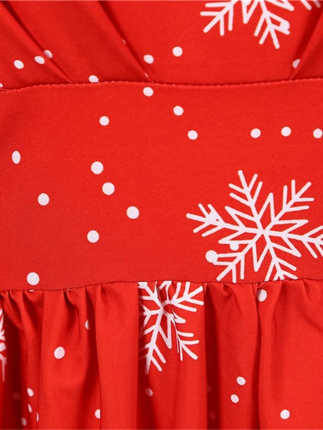 Women's Christmas Knee Length Dress Purple Black Red Navy Blue Light Blue Sleeveless Print Bow Print Fall Winter V Neck Casual Vintage2021 S M L XL XXL 10 Women's Christmas Knee Length Dress Purple Black Red Navy Blue Light Blue Sleeveless Print Bow Print Fall Winter V Neck Casual Vintage2021 S M L XL XXL - Image 10