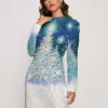 Women's Christmas Dress Sweater Dress Jumper Dress Midi Dress Warm Christmas Tree Outdoor Christmas Daily Holiday Round Neck Long Sleeve 2023 Regular Fit Red Blue Purple S M L XL XXL 3XL