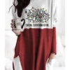 Women's Christmas Casual Dress T Shirt Dress Tee Dress Shift Dress Mini Dress Green Red Long Sleeve Letter Pocket Winter Fall Autumn Crew Neck Stylish 2022 S M L XL 2XL 3XL 4XL 5XL