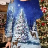 Women's Christmas Sweatshirt Dress Shift Dress Mini Dress Green Blue Royal Blue Long Sleeve Snowman Print Winter Fall Autumn Fashion Daily 2022 S M L XL XXL 3XL