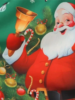 Women's Christmas Casual Dress Swing Dress Midi Dress Green Blue Sleeveless Santa Claus Print Winter Fall Spaghetti Strap Vacation Vintage 2022 S M L XL XXL / Slip Dress -Fashion Life Shop xhfdyv1666597248561