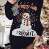 Women's Christmas Sweatshirt Dress Shift Dress Black Wine Long Sleeve Santa Claus Print Winter Fall Autumn Fashion Christmas Daily Loose Fit 2022 S M L XL XXL 3XL
