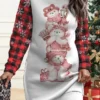 Women‘s Christmas Casual Dress Sweatshirt Dress Mini Dress Warm Fashion Outdoor Holiday Crew Neck Print Animal Santa Claus Tree Loose Fit Black Burgundy Green S M L XL XXL