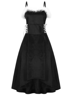 Women's Casual Dress Christmas Dress Winter Dress Color Block Ruched Patchwork Strap Midi Dress Active Fashion Outdoor Christmas Sleeveless Regular Fit Black Wine Red Fall Winter S M L XL XXL