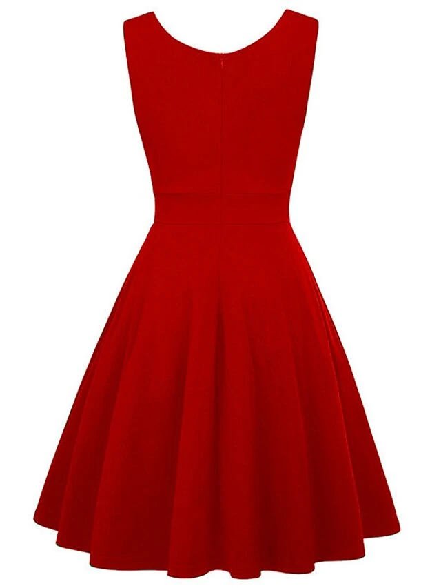 Women‘s Christmas Party Dress Swing Dress Green Dress Midi Dress Black White Wine Sleeveless Pure Color Ruched Summer Spring Fall V Neck Party Party Wedding Guest 2022 S M L XL XXL 14 Women‘s Christmas Party Dress Swing Dress Green Dress Midi Dress Black White Wine Sleeveless Pure Color Ruched Summer Spring Fall V Neck Party Party Wedding Guest 2022 S M L XL XXL - Image 14