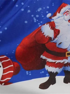 Women's Christmas Swing Dress Vintage DressKnee Length Dress Blue Royal Blue Light Blue Black Long Sleeve Santa Claus Elk Snowman Print Fall Winter Crew Neck Vacation Vintage 2022 S M L XL XXL 3XL -Fashion Life Shop yeegoq1665293397253
