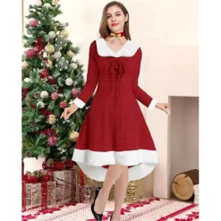 Women's Christmas Hoodie Dress Vintage Dress Midi Dress Green Black Wine Red Gray Long Sleeve Pure Color Patchwork Winter Fall Hooded Vacation Vintage 2022 S M L XL XXL 3XL -Fashion Life Shop yffwhk1667976284559