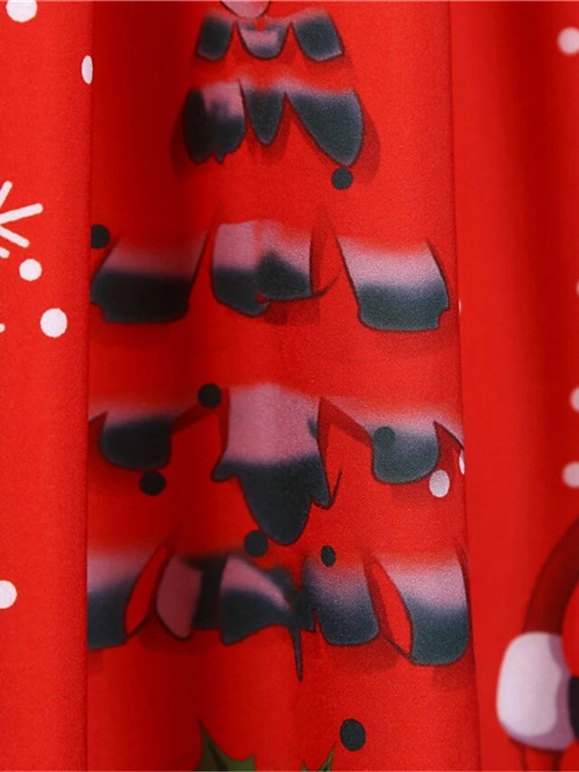 Women's Christmas Knee Length Dress Purple Black Red Navy Blue Light Blue Sleeveless Print Bow Print Fall Winter V Neck Casual Vintage2021 S M L XL XXL 11 Women's Christmas Knee Length Dress Purple Black Red Navy Blue Light Blue Sleeveless Print Bow Print Fall Winter V Neck Casual Vintage2021 S M L XL XXL - Image 11