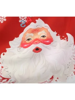 Women's Christmas Midi Dress Black Red Sleeveless Santa Claus Print Spring Summer Spaghetti Strap 2022 S M L XL 2XL -Fashion Life Shop yjszdn1667980444645