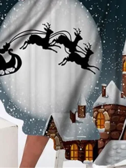 Women's Casual Dress Swing Dress Midi Dress Blue Black Long Sleeve Moon Pocket Winter Fall Autumn Round Neck Fashion Christmas Daily Weekend 2022 S M L XL XXL 3XL -Fashion Life Shop ypmvmu1668235643832