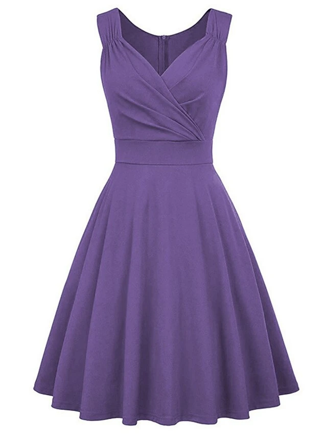 Women‘s Christmas Party Dress Swing Dress Green Dress Midi Dress Black White Wine Sleeveless Pure Color Ruched Summer Spring Fall V Neck Party Party Wedding Guest 2022 S M L XL XXL 9 Women‘s Christmas Party Dress Swing Dress Green Dress Midi Dress Black White Wine Sleeveless Pure Color Ruched Summer Spring Fall V Neck Party Party Wedding Guest 2022 S M L XL XXL - Image 9