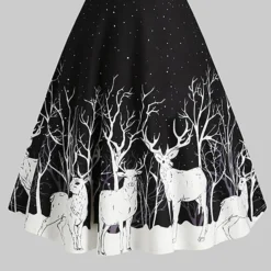 Women's Christmas Strap DressKnee Length Dress Green Black Red Sleeveless Animal Sequins Patchwork Print Spring Summer V Neck Hot Party 2022 S M L XL XXL 3XL -Fashion Life Shop yrvzyv1636022646799