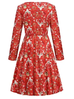 Women's Christmas Casual Dress Green Black Blue Long Sleeve Santa Claus Print Winter Fall Autumn Crew Neck Modern Daily Vacation 2022 S M L XL XXL -Fashion Life Shop ysdvhz1667541617532