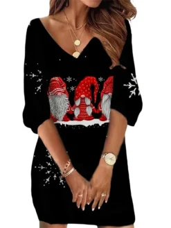 Women‘s Christmas Sweatshirt Dress Winter Dress Short Mini Dress Blue Black 3/4 Length Sleeve Santa Claus Snowman Snowflake Print Fall Winter V Neck Vacation Casual Loose Fit 2022 S M L XL XXL 3XL 24 Women‘s Christmas Sweatshirt Dress Winter Dress Short Mini Dress Blue Black 3/4 Length Sleeve Santa Claus Snowman Snowflake Print Fall Winter V Neck Vacation Casual Loose Fit 2022 S M L XL XXL 3XL -Fashion Life Shop ywatxd1668520002003