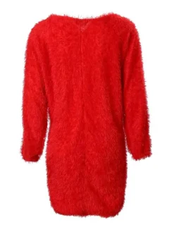 Women's Casual Dress Christmas Dress Winter Dress Polka Dot Print V Neck Mini Dress Fashion Streetwear Outdoor Christmas 3/4 Length Sleeve Loose Fit Red Fall Winter S M L XL -Fashion Life Shop zbkijz1693537293554