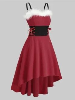 Women's Christmas Swing Dress Slip Dress Vintage Dress Midi Dress Green Black Wine Sleeveless Pure Color Backless Winter Fall Autumn Spaghetti Strap Fashion Daily Date 2022 S M L XL XXL 3XL 32 Women's Christmas Swing Dress Slip Dress Vintage Dress Midi Dress Green Black Wine Sleeveless Pure Color Backless Winter Fall Autumn Spaghetti Strap Fashion Daily Date 2022 S M L XL XXL 3XL -Fashion Life Shop zkzrkp1667815071742