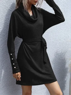 Women‘s Christmas Sweater Dress Jumper Dress Winter Dress Fashion Party Outdoor Christmas Street Crew Neck Long Sleeve Lace Up Ruched 2023 Loose Fit Black Wine S M L XL 15 Women‘s Christmas Sweater Dress Jumper Dress Winter Dress Fashion Party Outdoor Christmas Street Crew Neck Long Sleeve Lace Up Ruched 2023 Loose Fit Black Wine S M L XL -Fashion Life Shop zqkrup1695120159008