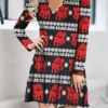 Women's Casual Dress Christmas Dress Sweatshirt Dress Butterfly Ugly Christmas Print Crew Neck Mini Dress Fashion Streetwear Christmas Street Long Sleeve Regular Fit Pink Red Fuchsia Fall Winter S M