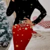 Women's Christmas Casual Dress Print Dress Green Wine Light Red Red Black Long Sleeve ElkTree Snowflake Print Winter Autumn Crew Neck Fashion Casual Fall Dress 2022 S M L XL 2XL 3XL 4XL 5XL 6XL