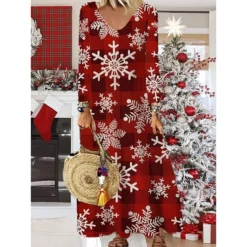 Women's Christmas Casual Dress Shift DressMaxi Long Dress Purple Wine Red Brown White Long Sleeve Plaid Santa Claus Elk Print Fall Winter V Neck Vacation Casual 2022 S M L XL XXL 3XL 4XL 5XL 6XL 30 Women's Christmas Casual Dress Shift DressMaxi Long Dress Purple Wine Red Brown White Long Sleeve Plaid Santa Claus Elk Print Fall Winter V Neck Vacation Casual 2022 S M L XL XXL 3XL 4XL 5XL 6XL -Fashion Life Shop zygblv1668238355918