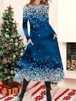 Women's Christmas Casual Dress Swing Dress Midi Dress Blue Wine Royal Blue Long Sleeve Plaid Pocket Winter Fall Autumn Fashion Christmas Daily 2022 S M L XL XXL 3XL 7 Women's Christmas Casual Dress Swing Dress Midi Dress Blue Wine Royal Blue Long Sleeve Plaid Pocket Winter Fall Autumn Fashion Christmas Daily 2022 S M L XL XXL 3XL -Fashion Life Shop zynmvp1667815008152