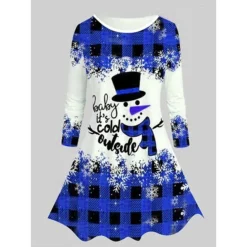 Women's Casual Dress Christmas Dress T Shirt Dress Tee Dress Plaid Snowman Pocket Print Crew Neck Midi Dress Fashion Streetwear Outdoor Christmas Long Sleeve Regular Fit Red Blue Green Fall Winter S 5 Women's Casual Dress Christmas Dress T Shirt Dress Tee Dress Plaid Snowman Pocket Print Crew Neck Midi Dress Fashion Streetwear Outdoor Christmas Long Sleeve Regular Fit Red Blue Green Fall Winter S -Fashion Life Shop zyqfqh1695638360062